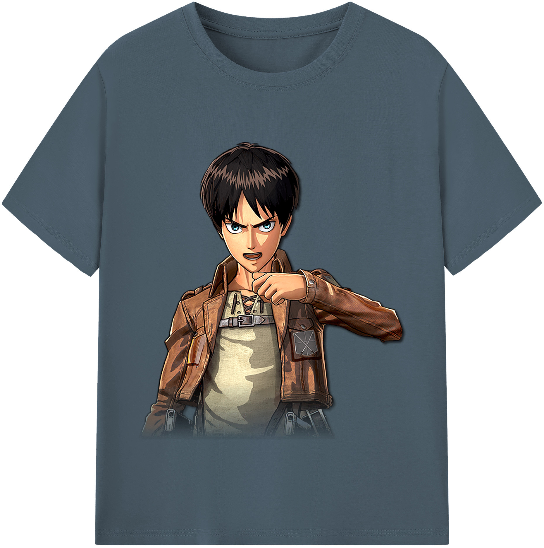 （画像用） 進撃の巨人 エレン･イェーガー Attack on Titan Eren Jäger 綿100％半袖Tシャツ（フロントプリント）